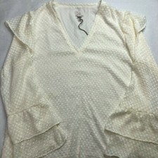 Women's Ruffle Long Sleeve V-Neck Blouse - A New Day - J412