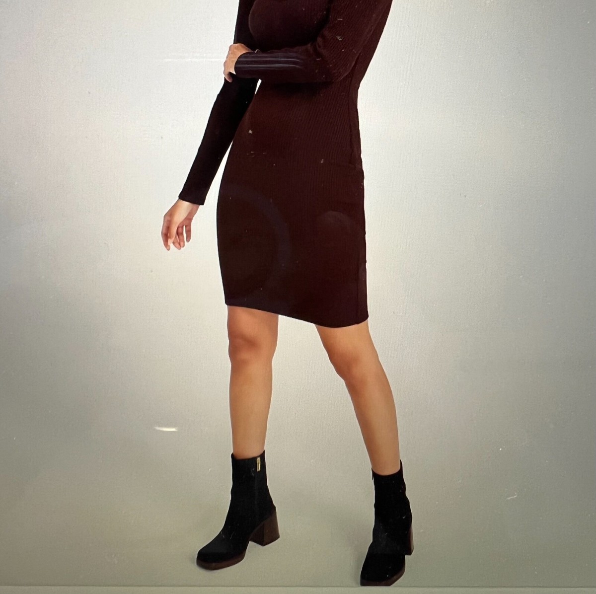 dark brown sweater dress This sweater dress is the perfect blend of style and comfort NWT BAR III RARE WOOD
