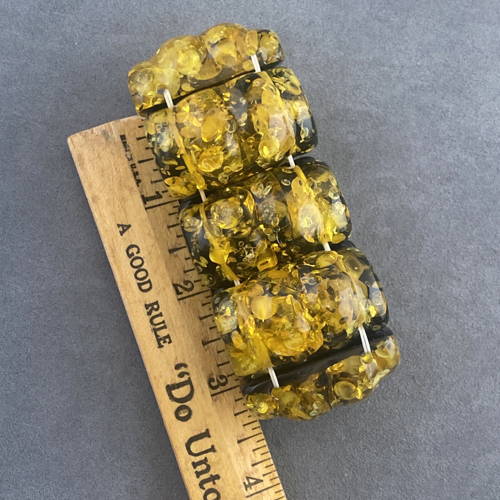 Gold And Black Bumpy Lucite Statement STRETCH BRA… - image 9