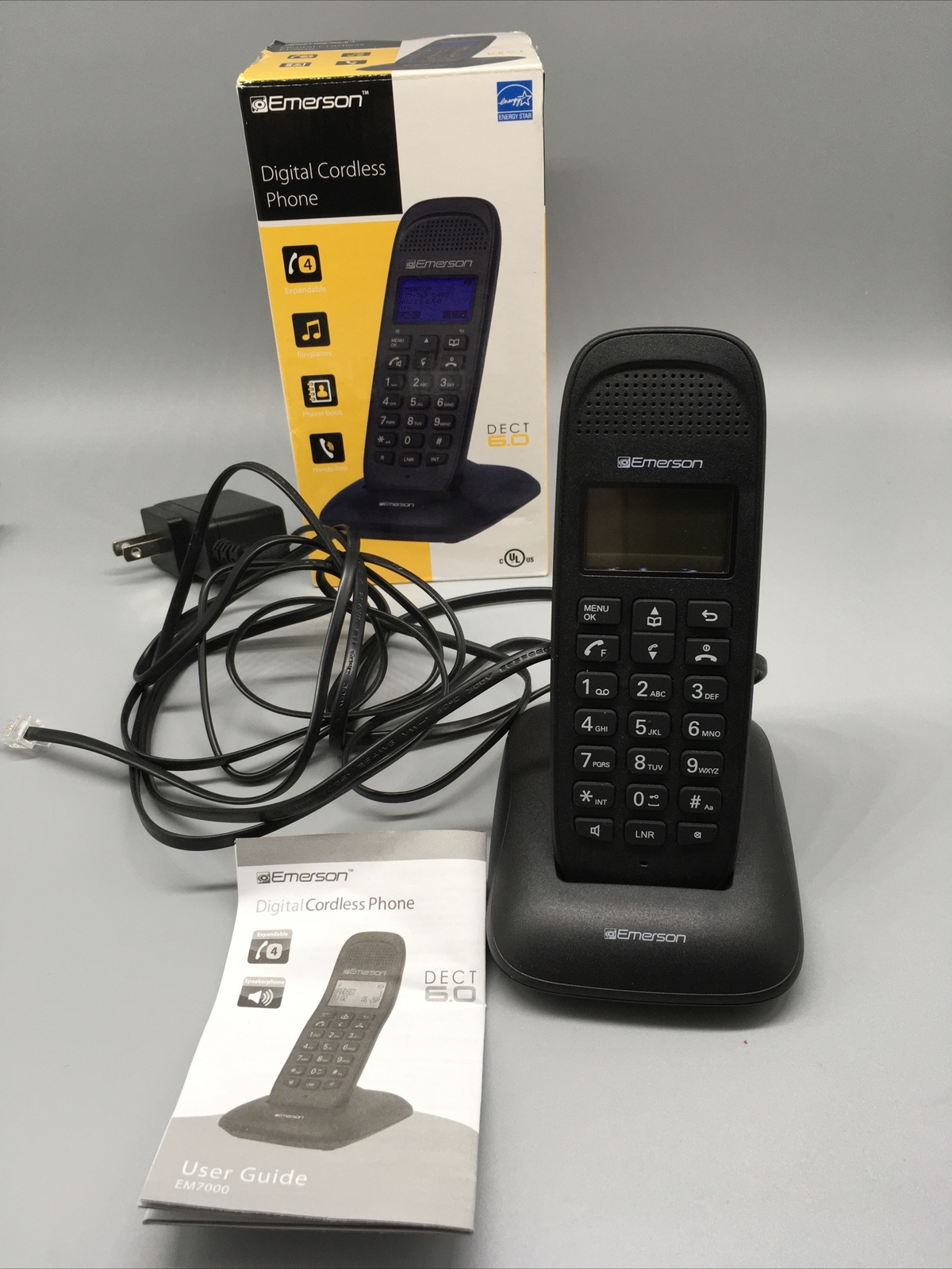 Emerson EM7000 DECT 6.0 Cordless Digital Phone Complete with Box