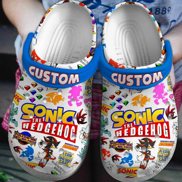 Durable Sonic The Hedgehog Cartoon Clogs For Adults