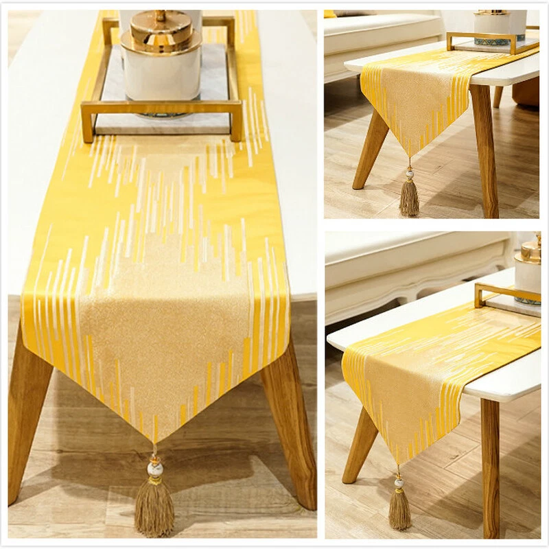 Luxury Table Runners with Tassel Fringe Tablecloth Bed Flag for Birthday Party - Image 3 of 4