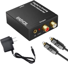 Audio Digital to Analog Converter DAC with 3.5Mm Jack, Optical SPDIF Toslink Coa