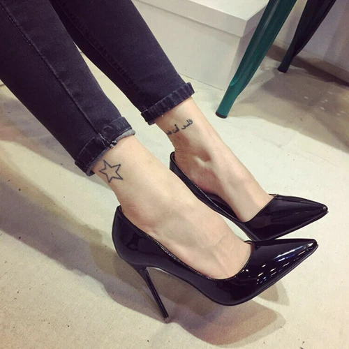Zapatos de salón de charol de tacón alto de oficina con punta cerrada para mujer - Imagen 8 de 16