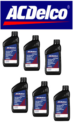ACDelco GM Dexron VI Full Synthetic Automatic Transmission Fluid 1 Quart 6 Pack