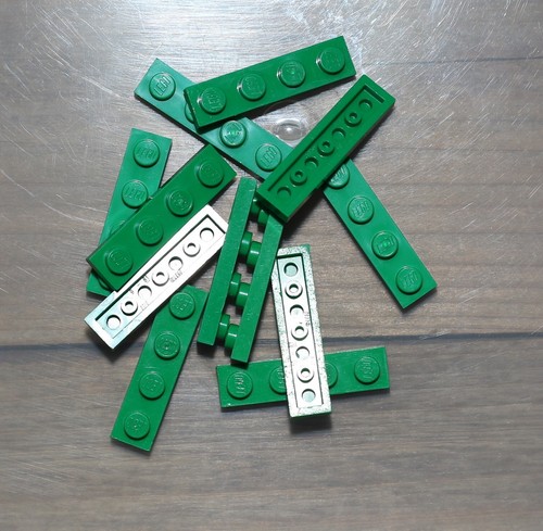 LEGO 3710 Dark Green Plate 1X4 Qty 12 - 第 1/2 張圖片