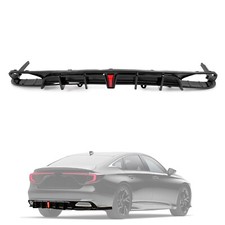Rear Bumper Diffuser Lip Spoiler & Light For Honda Accord  2018-2022 2019 2021