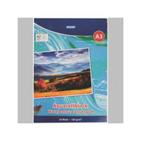 Stylex Aquarellblock Din A3 24 Blatt 185 G/M² Malblock Kopfgeleimt Zeichenblock