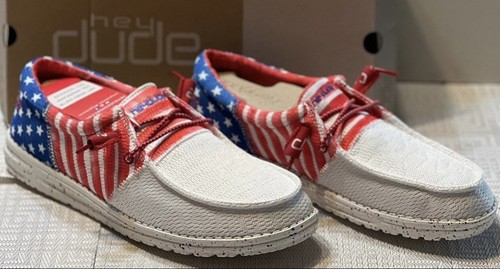 Tri AMERICANA Patriotic HEY DUDE Shoes 