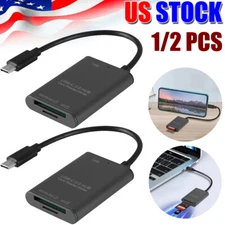 2PCS USB C to SD Card Reader Writer OTG Adapter USB 3.0 Micro Memory Card Reader