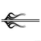 Pair Flames Pinstripe - Decal Sticker - Multiple Colors & Sizes - ebn7348