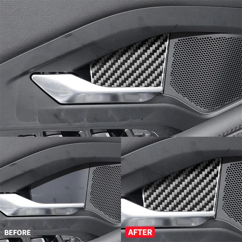 For Jaguar E-PACE 2018-2020 Real Carbon Fiber Car Door Handle Panel Cover Trim Foto 2 de 4