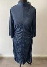 Zara Floral Print Satin Dress Ruched Size S High Neck - BNWT RRP £49.99