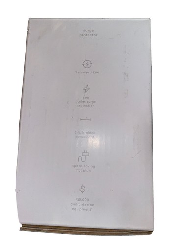 Heyday Surge Protector 3 Outlets 2 USB Ports 6 FT Cord BRAND NEW - 第 2/2 張圖片