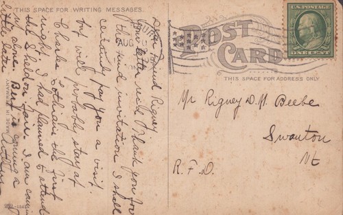 Postcard - Railroad - Union Station - Waterbury, Conn. - Posted 1909 - Picture 2 of 2