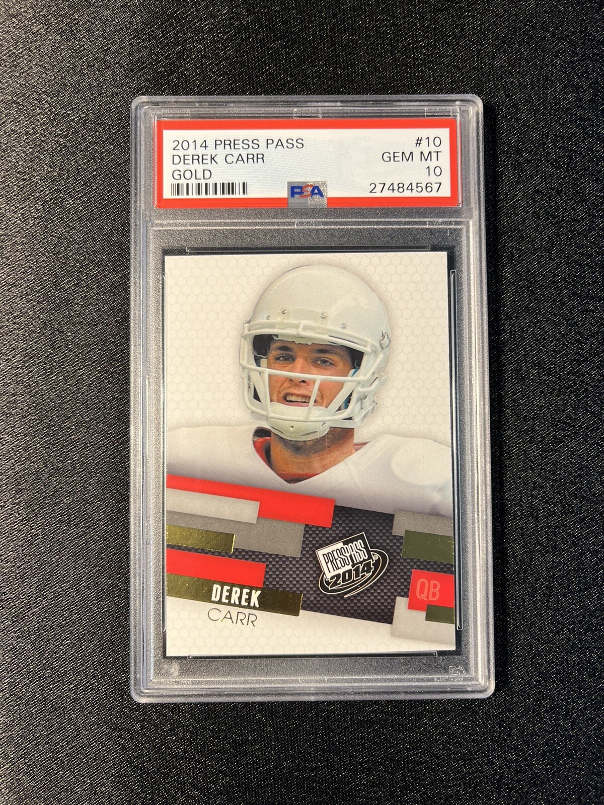 Derek Carr Press Pass #10 Gold