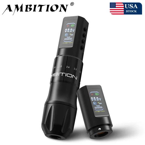 Ambition C2 Wireless Tattoo Machine Pen 7 Adjustable Stroke Coreless Motor 1600m - product listing photo
