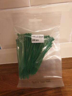 KABELBINDER / ZIP TIE WICKELN grün 100 mm x 2,5 mm, insgesamt 6000 nagelneu Nylon
