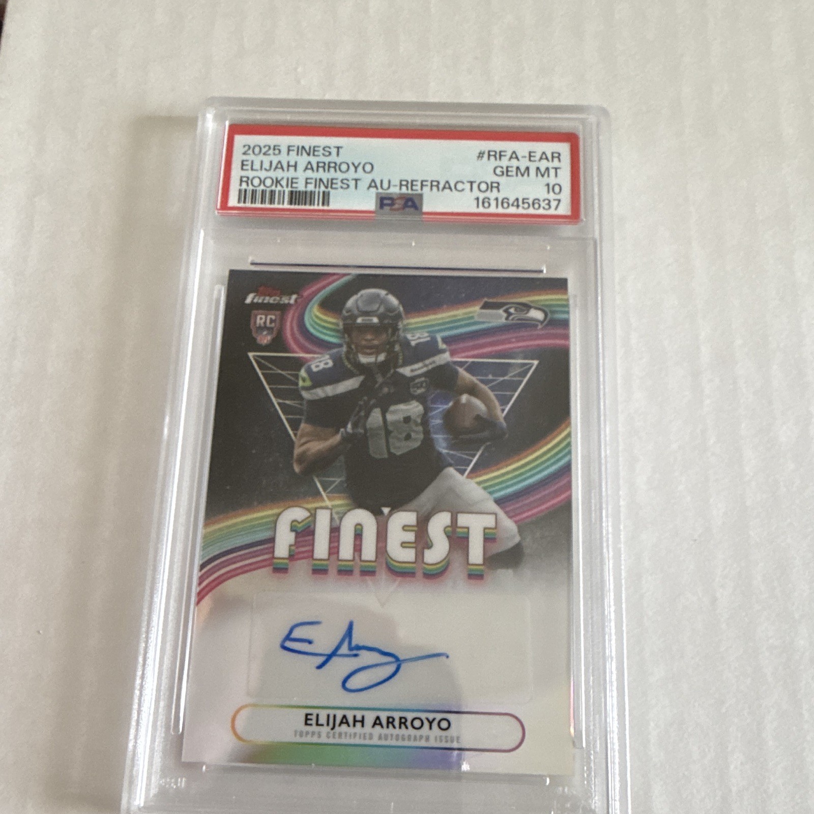 Elijah Arroyo Topps Finest Rookie Finest Autographs #RFAEAR Refractor