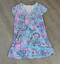 LILLY PULITZER Ella Mini Dress Blue Horizon Jungle Sunrise - Size M