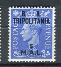 BRITISH TRIPOLITANIA; 1950 early GVI 'B A' Surcharged MINT MNH Unmounted 5l.