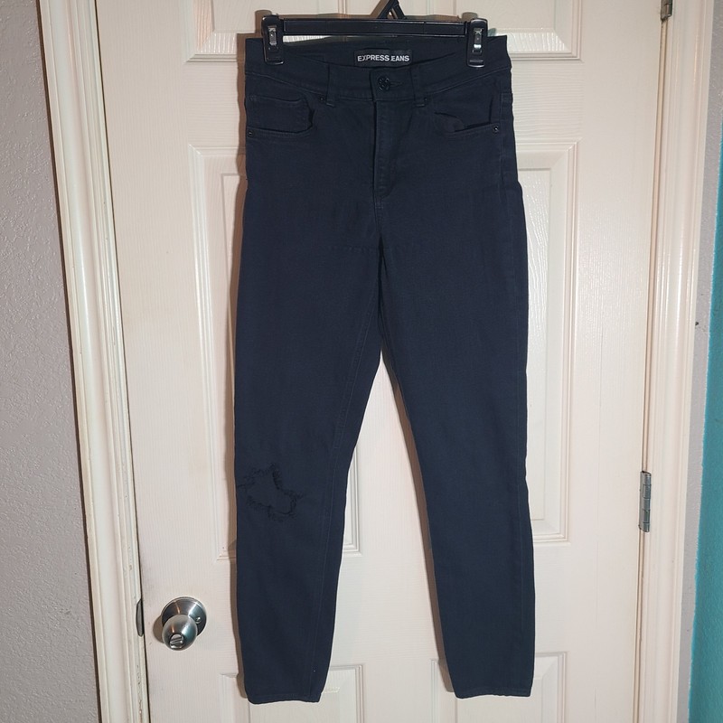 Express Jeans Women's Black Sz 4 High-Rise Ankle Leggings