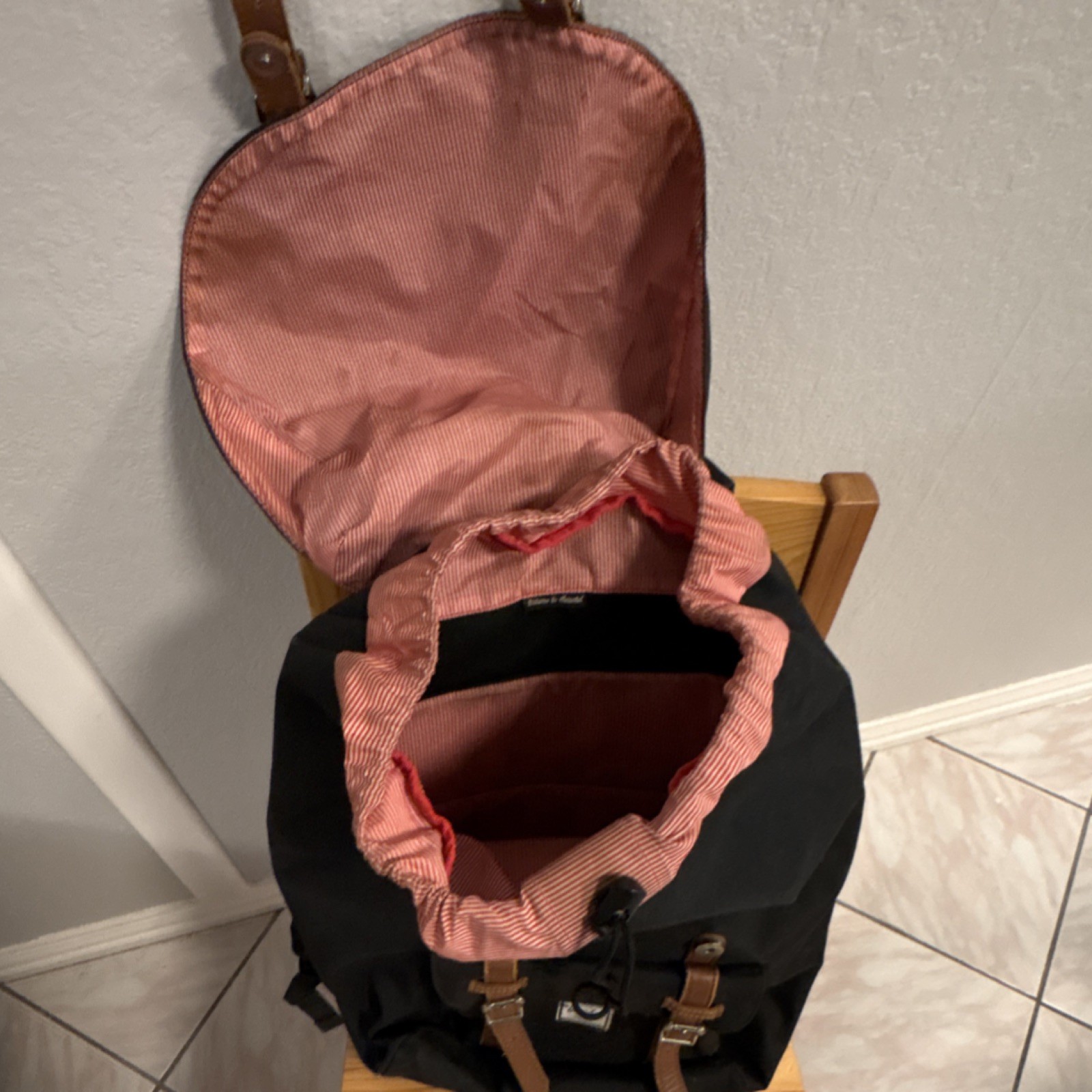 Herschel Black Backpack with Drawstring, - image 3