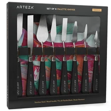Palette Knives 8-Pack, Sizes No. 1, 25, 7, 15, 39, 23, 17, 21, Durable Stainl...