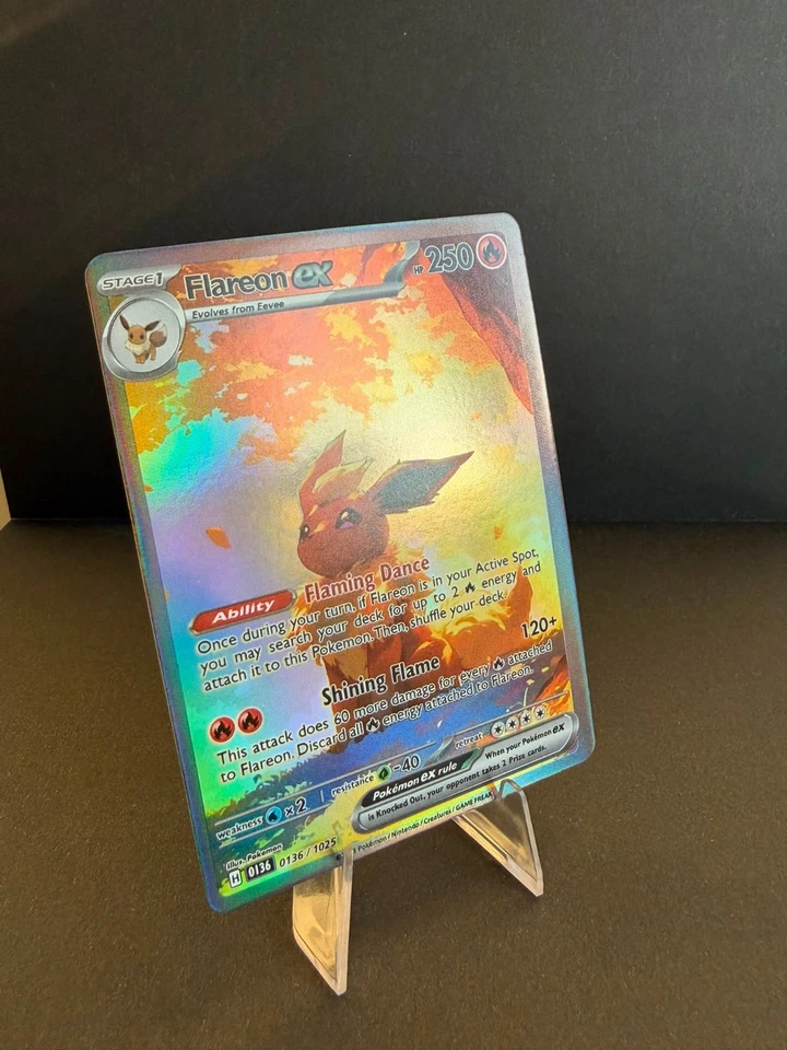✨Custom Pokemon Flamara Full Art Holo Fan Card Flareon NM✨ - Bild 2 von 2