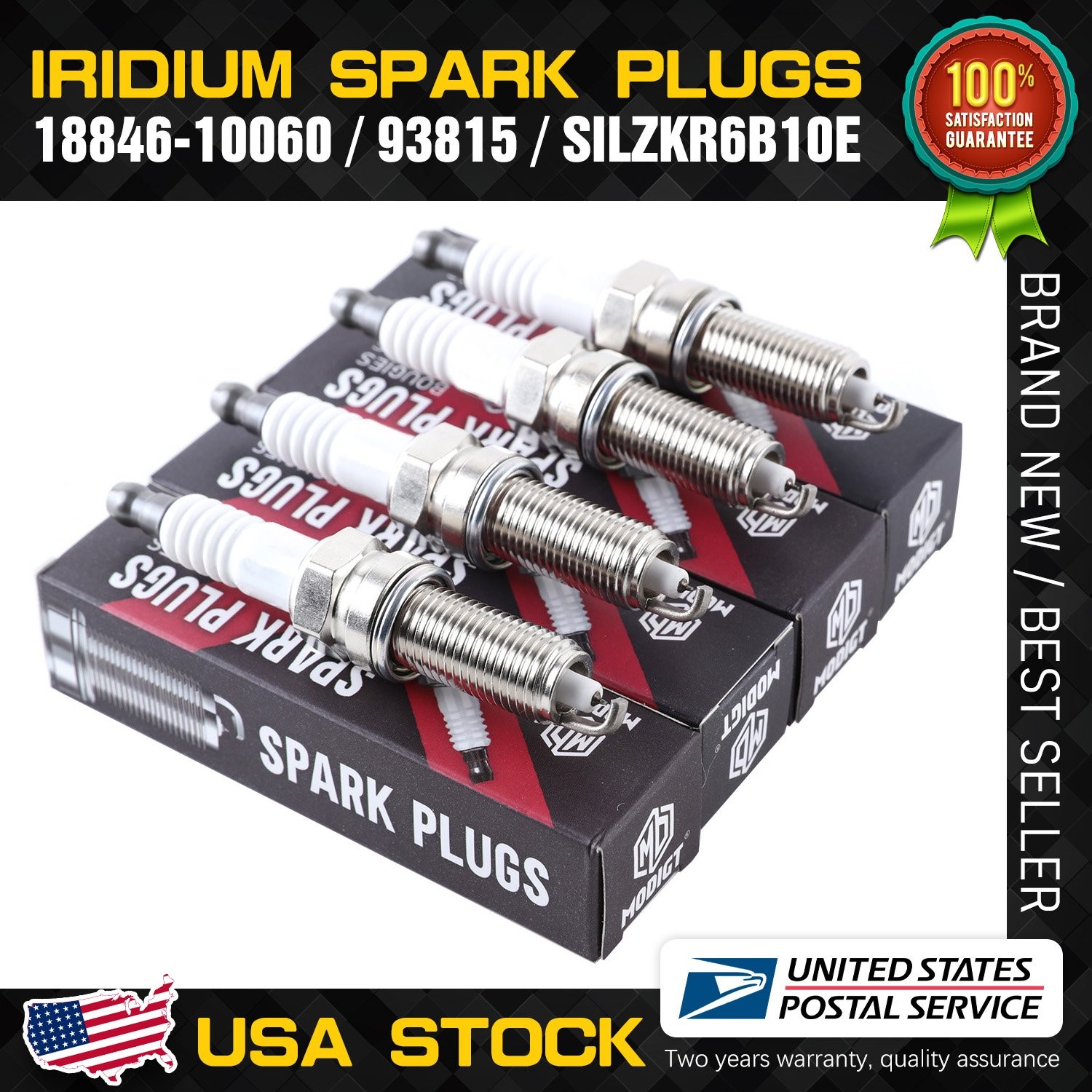8X 93815 Spark Plugs Laser Iridium Resistor SILZKR6B10E For Hyundai Kia OEM NEW