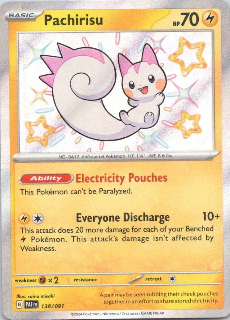 2024 Pokemon SV: Paldean Fates Pachirisu Shiny Rare #138/091