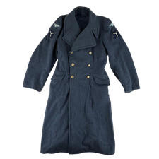 British RAF Greatcoat Grey Blue Wool Vintage 50s New Pattern OA Medium SIZE 14
