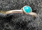 Native American Navajo Sterling Silver Turquoise Stone Baby or Doll Ring sz 0