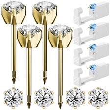 Nunpag 12 Pcs Ear Piercing Kit Disposable Ear Piercing Gun Kit with 4 Pcs 6 P...