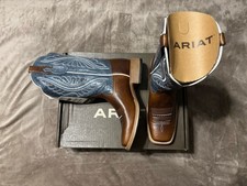 NEW Women s Ariat PrimeTime Western Boots Size 7.5 B Gingersnap Blue 10025032