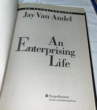 JAY VAN ANDEL(Died-2004)Signed Book Page(AN ENTERPRISING LIFE-1998(AMWAY Foundr