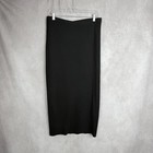 Eileen Fisher Silk Blend Midi Knit Pull On Modest Skirt In Black Size M