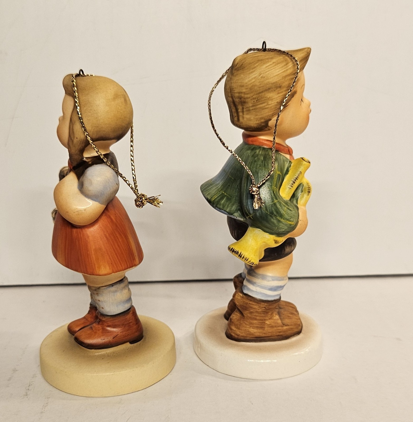 Set OF 2 Schmid Reproduction Ornaments Designed by Berta Hummel 1985 Girl Boy