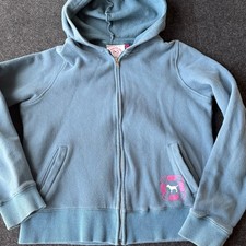 Victoria Secret PINK Y2K My Favorite Sweats Zip Hoodie Blue Womens Small