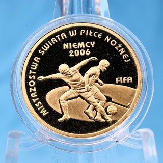 Polonia 100 Zloty 2006 FIFA Mondiali di calcio Germania 8 grammi oro 900 proof