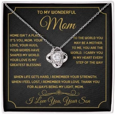 To My Best Mom Necklace, Birthday or Christmas Jewelry Gift for Mom from Loving