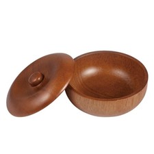 Wooden Shaving Bowl with Lid Soap Cream for Men Classic Style Easy to Lather
