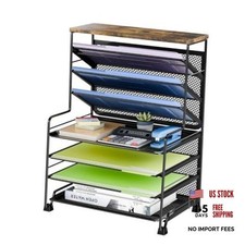 8-Tier Desk File Organizer for Office, Home or School, Black