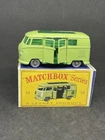 Matchbox Lesney VW Caravette 34 VW Camper Rare SILVER WHEELS Restored. Repro Box