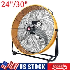 24"/30" High Velocity Drum Fan Heavy Duty Steel Air Circulation Drum Fan 3-Speed