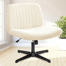 Criss Cross Chair No Wheels Armless Cross Legged Office Desk Wide Comfy Vanity 