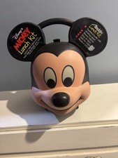 Vintage 80s Aladdin Disney Mickey Mouse Head Lunch Box Kit W/ Thermos USA