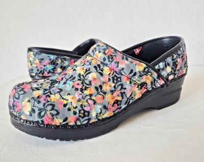 Sanita Professional Original Danish Clog Kareena Floral Embroidered Fabric EU37