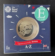2018 UK E English Breakfast 10p Silver Proof Coin with Acrylic Block & Box 