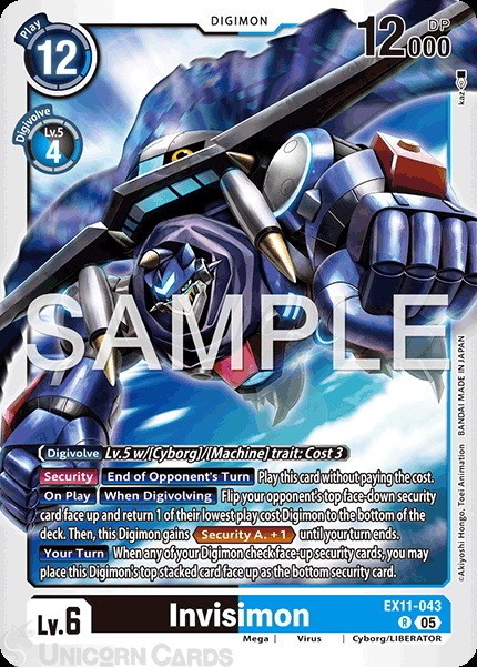 EX11-043 Invisimon : Rare Digimon Card : EX11: Dawn of Liberator